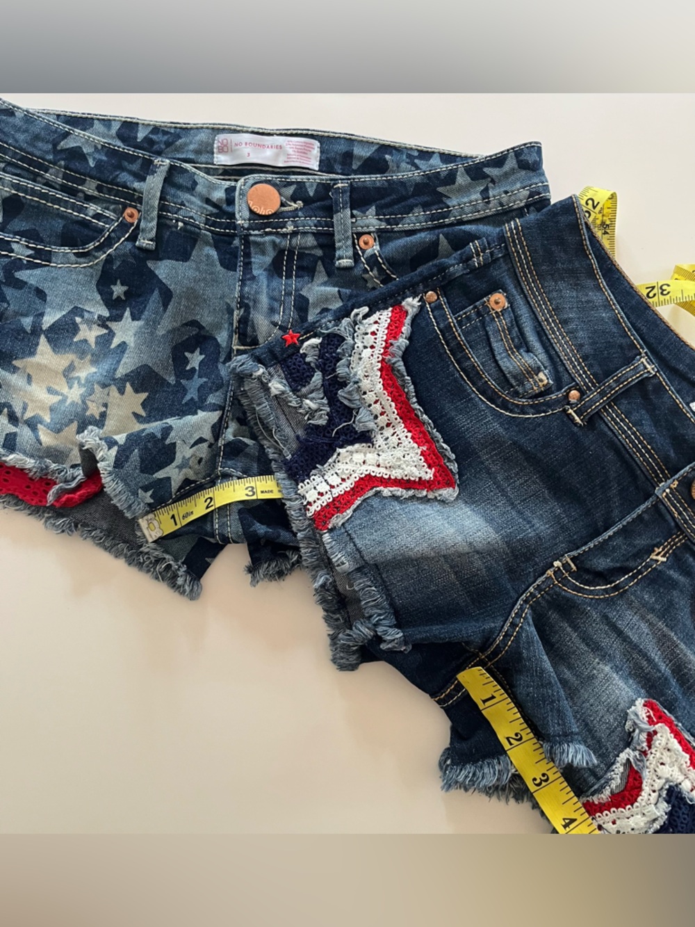 Patriotic Jean Low Rise Shorts Bundle Jrs Sz 3 - Picture 6 of 7